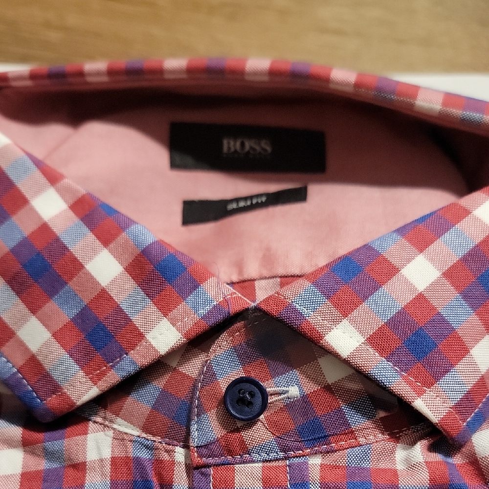 Boss Red and Blue Casual Button Down Shirt